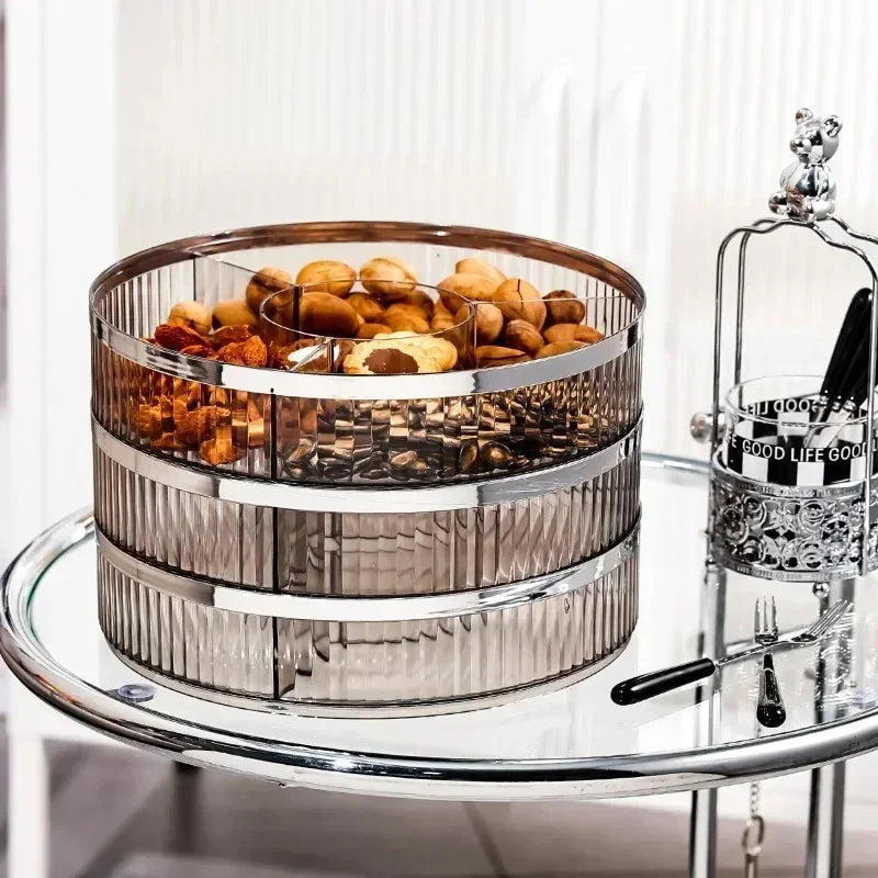 Caja de aperitivos transparente multicapa a prueba de polvo, bandeja de acrílico para fruta seca, caja de almacenamiento de nueces de caramelo, contenedor de artículos diversos para sala de estar moderna