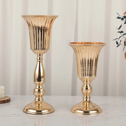 20 27 37 Metall Trompete Vase Hause Restaurant Dekoration Europa Rose Gold Farbe Blumenhalter für Hochzeit party Tisch